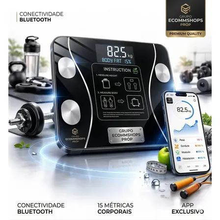 Balança Digital de Bioimpedância com Bluetooth – 180kg