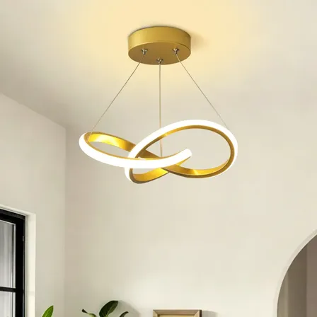 Lustre LED Dourado para Sala – R$74,90